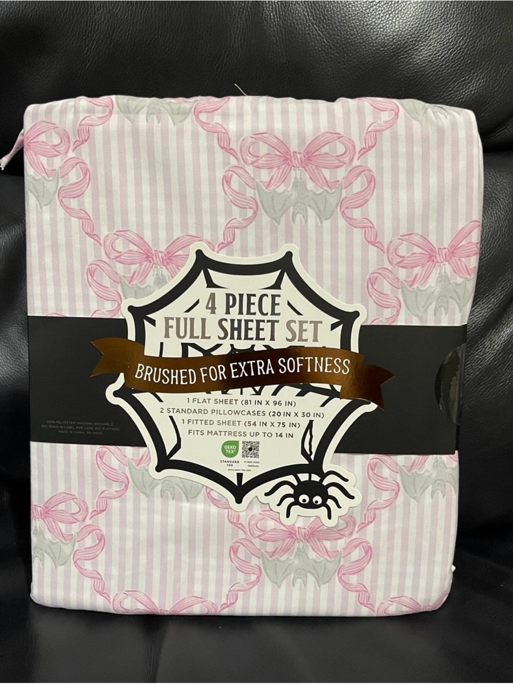 Halloween ENVOGUE Coquette Bows and Bats Full Sheet Set
